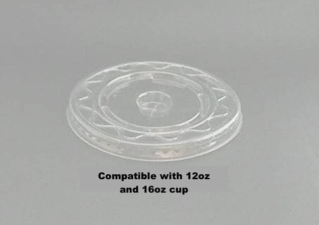Plastic Flat Lids for 12oz or 16oz Cup 2000lids/ctn (sold per carton)