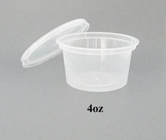Round Clear Plastic Container with Lid 4oz 1000containers/ctn (sold per carton)