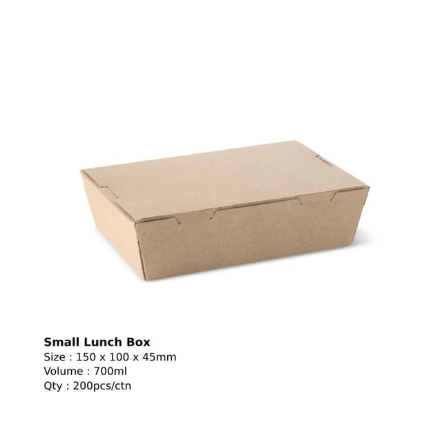 Lunch Box - Small 150x100x45 - Brown (200 boxes per carton) Item Code: L333S0010