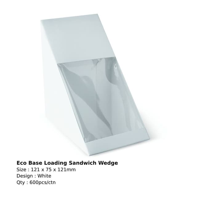 Eco Base Loading Sandwich Wedge 121x75x121 - White (600 boxes per carton) Item Code: P470S0001