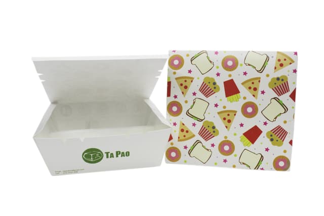 Triple Compartment Lunch Box With Pizza Design 150x140x63 (200 boxes per carton)