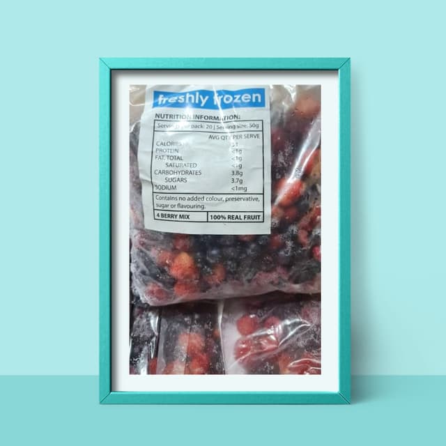 Harvestime IQF 4 Berry Mix Grade A (Blueberry, Blackberry, Raspberry & Strawberry Mix) 1kg/pack