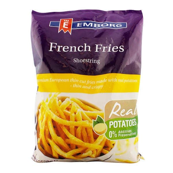 Emborg Shoestring Fries, French Fries 1kg/pack (10 packs per carton)