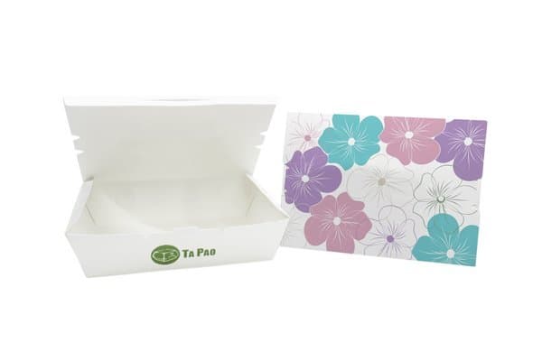 Single Compartment Paper Lunch Box With Flower Design 160x110x45 (300 boxes per carton)