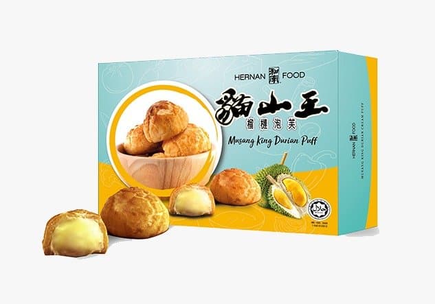 Hernan Durian Cream Puff 12 pieces/box (sold per pack)