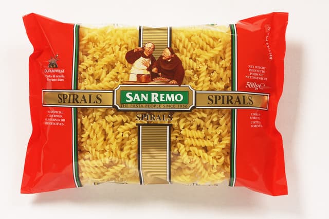 SAN REMO Spirals 500gm/pack (12 packs per carton) Imported from AUSTRALIA - GBA P.Code: 50010