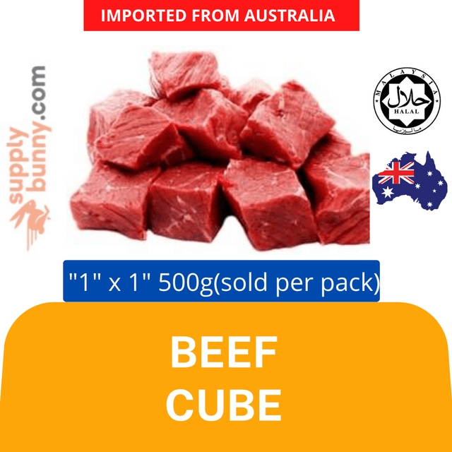 Australian / New Zealand Beef Cube (Grass Fed) (1" x 1") 500g per Pack (Sold per Pack)