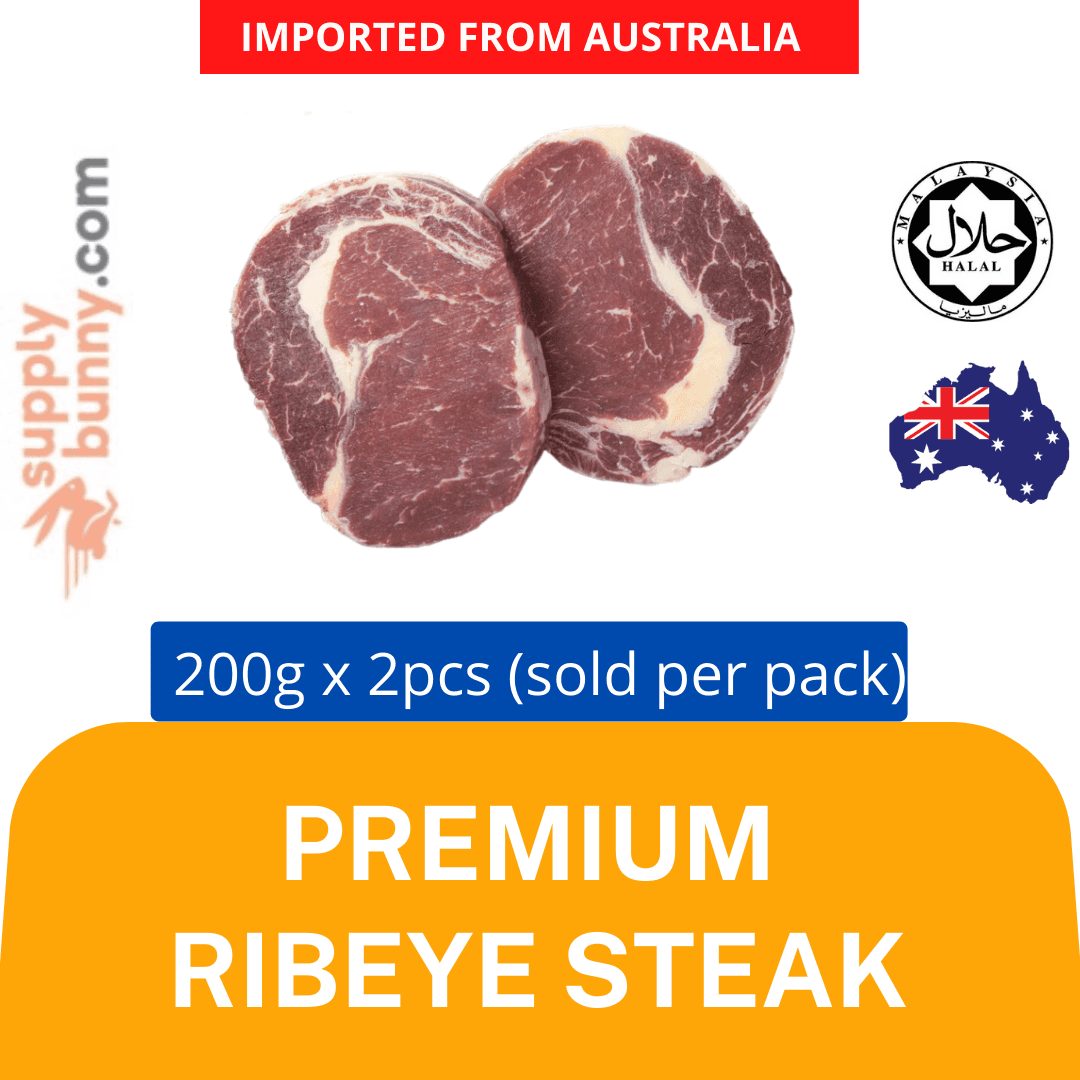 Australian / New Zealand Premium Ribeye Steak (Grass Fed) 200g per steak x 2 per Pack (Sold per Pack)