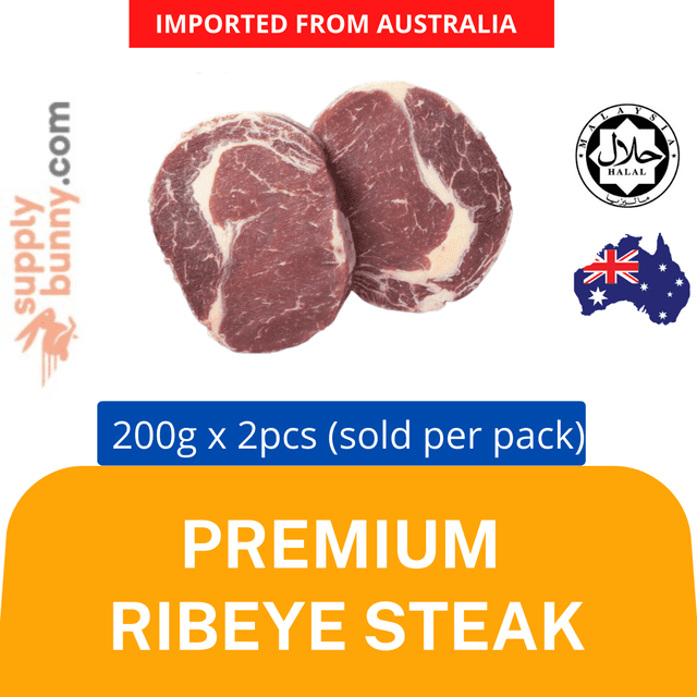 Australian / New Zealand Premium Ribeye Steak (Grass Fed) 200g per steak x 2 per Pack (Sold per Pack)