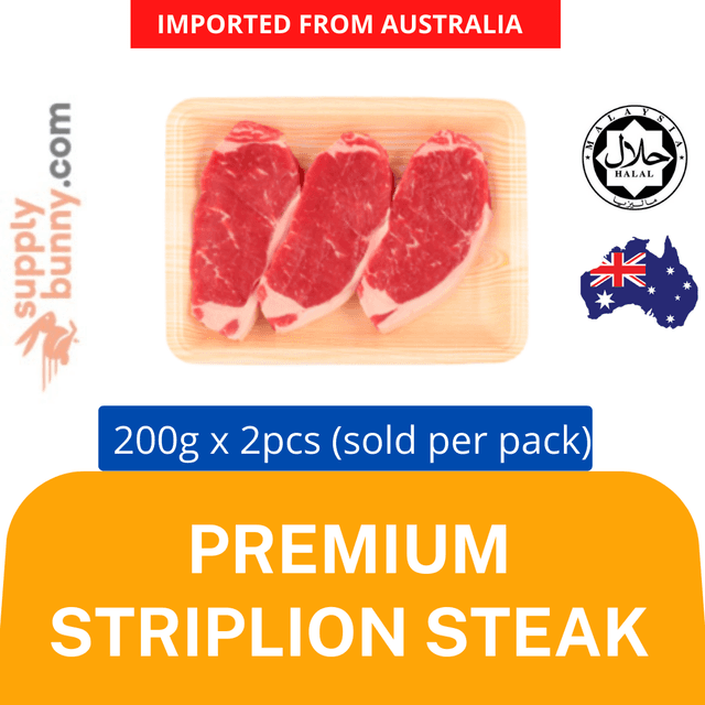 Australian / New Zealand Premium Striploin Steak (Grass Fed) 200g per steak x 2 per Pack (Sold per Pack)