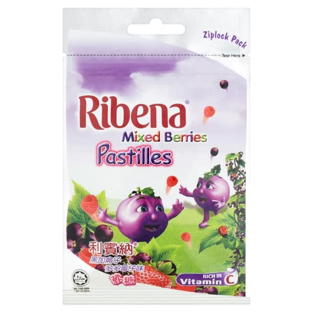 Ribena Regular Ziplock Pastille (5pcs) 36 bags per box (12 boxes per carton)