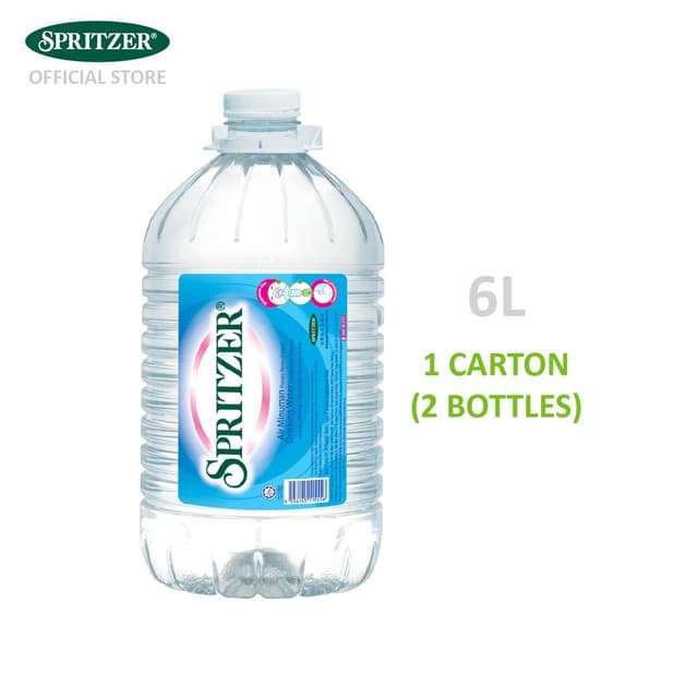 Spritzer Distilled Drinking Water 6L/bottle (2 bottles per carton)