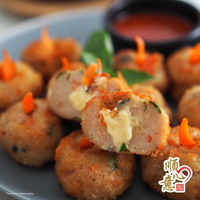 Breadcrumbs with Cheese Filling Chicken Ball 15pcs/pack (sold per pack) 炸起司仙菓球