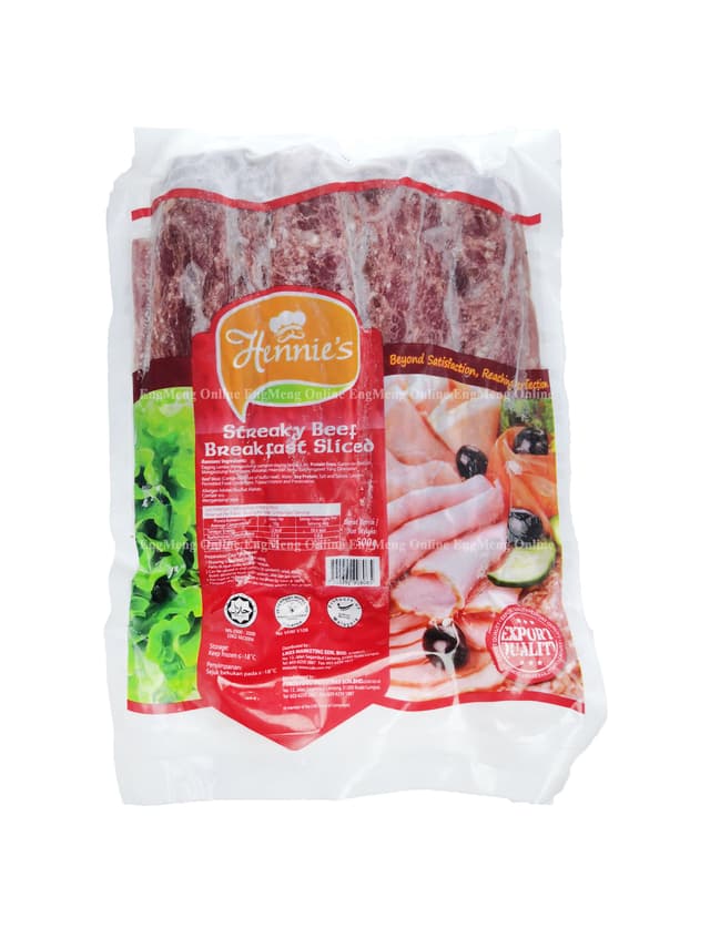 Hennie's Streaky Beef Breakfast Slices (18-23pcs) 500g per pack (sold per pack)