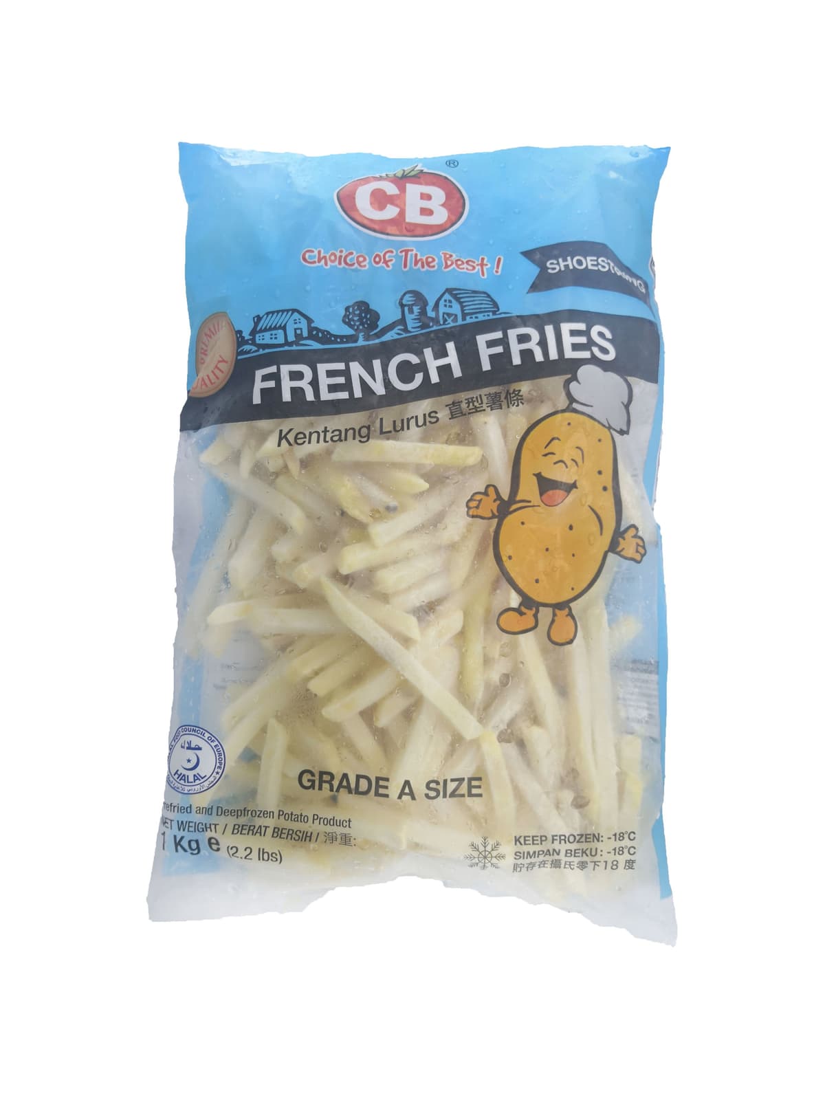 CB French Fries Shoestring 1kg (10 packs per carton)