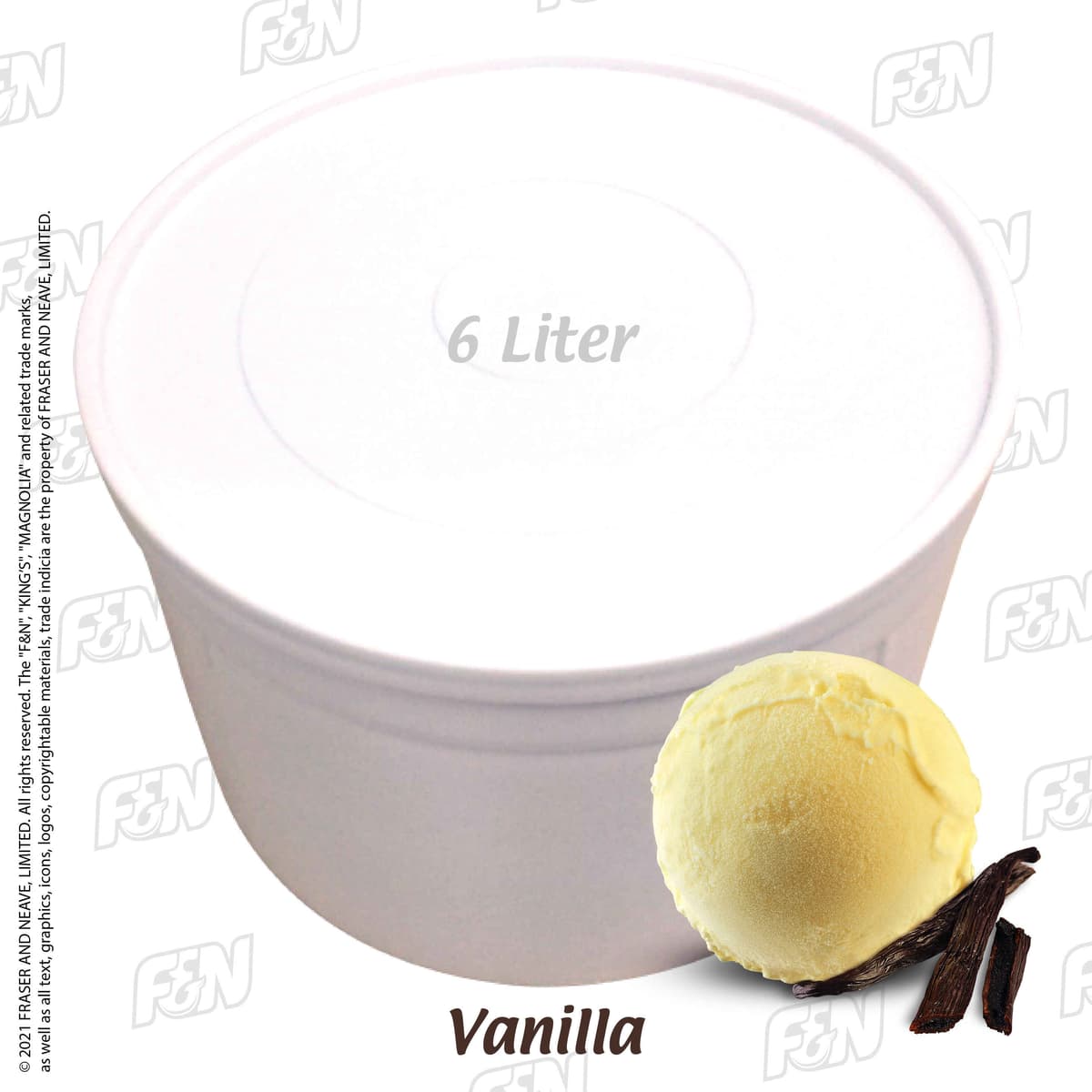 F&N Magnolia Vanilla 6L per Tub (Sold per Tub) - Item Code: 1310466