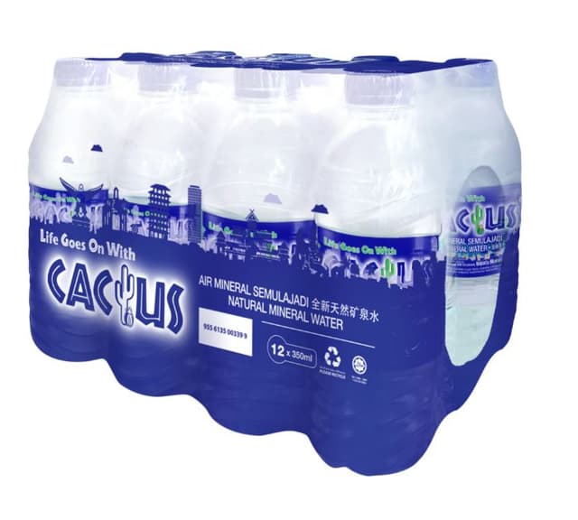 Cactus Mineral Water (Shrink Wrap) 350ml per Bottle x 12 (Sold per Carton)