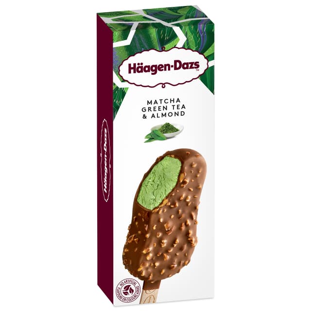 Häagen-Dazs Matcha Green Tea & Almond 80ml/Stick Bar (12 stick bars per carton) Imported from France GBA P.Code: HD4003