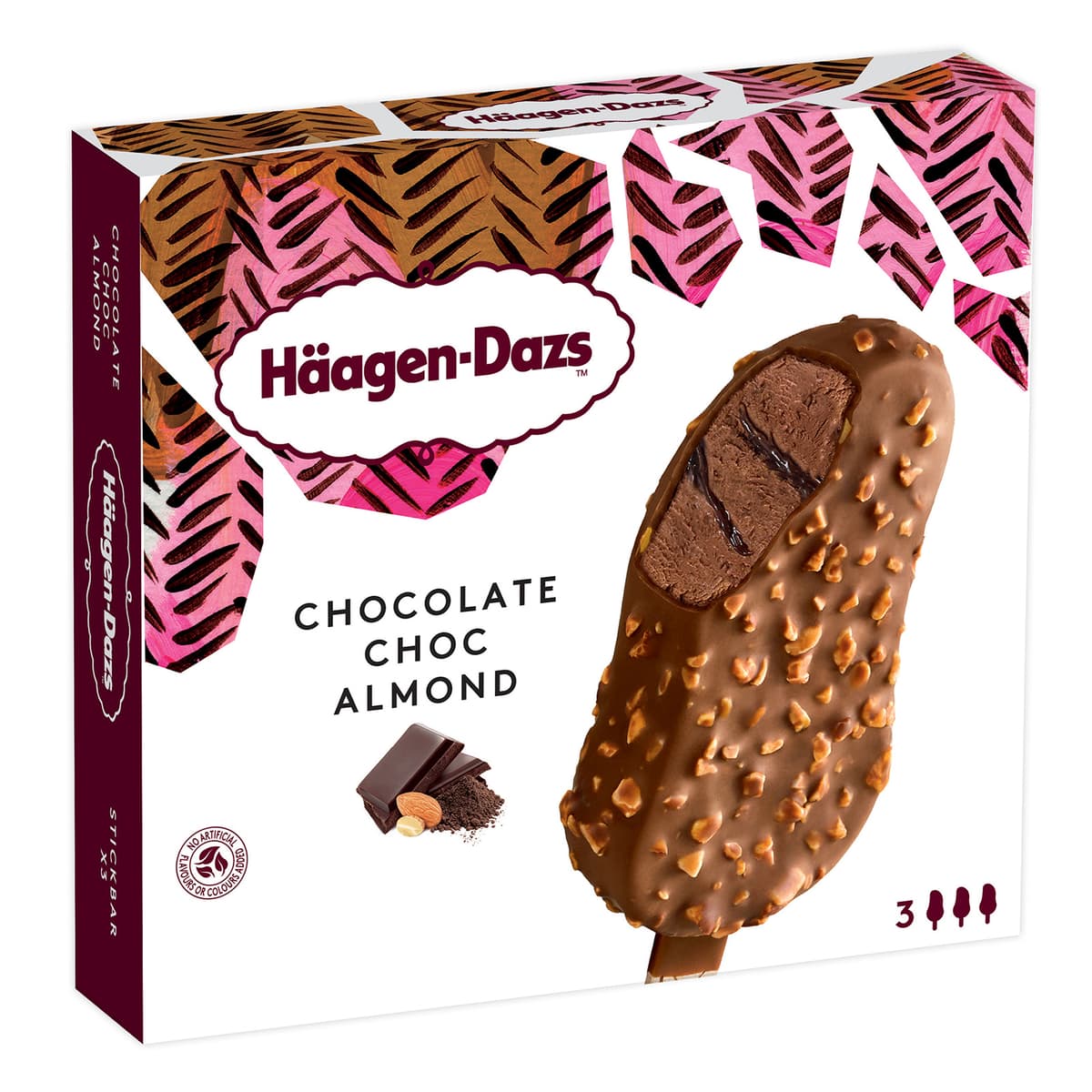 Häagen-Dazs Chocolate Choc Almond 3 x 80ml/Multipack (12 multipacks per carton) Imported from France GBA P.Code: HD3001