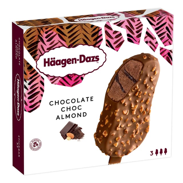 Häagen-Dazs Chocolate Choc Almond 3 x 80ml/Multipack (12 multipacks per carton) Imported from France GBA P.Code: HD3001