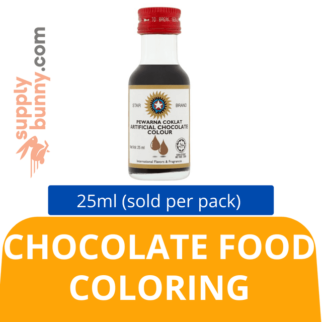 Star Brand Artificial Chocolate Food Colouring (25ml x 12 bottles) (sold per carton) Pewarna Tiruan Coklat Baking Goods Halal