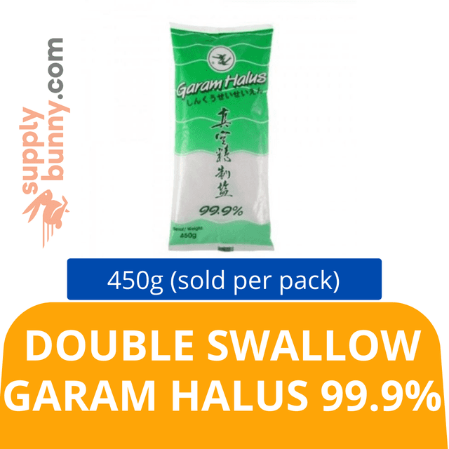 Double Swallow Garam Halus 99.9% 450g (sold per pack) Garam halus 99.9%