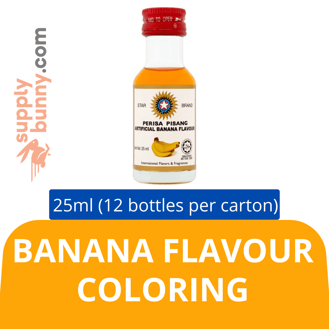 Star Brand Artificial Banana Flavour (25ml x 12 bottles) (sold per carton) Perisa Tiruan Pisang Baking Goods Halal