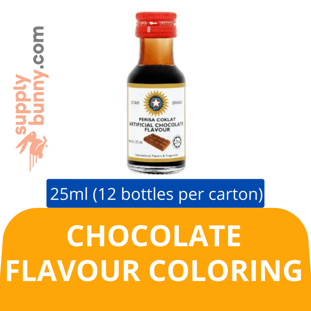 Star Brand Artificial Chocolate Flavour (25ml x 12 bottles) (sold per carton) Perisa Tiruan Coklat Baking Goods Halal