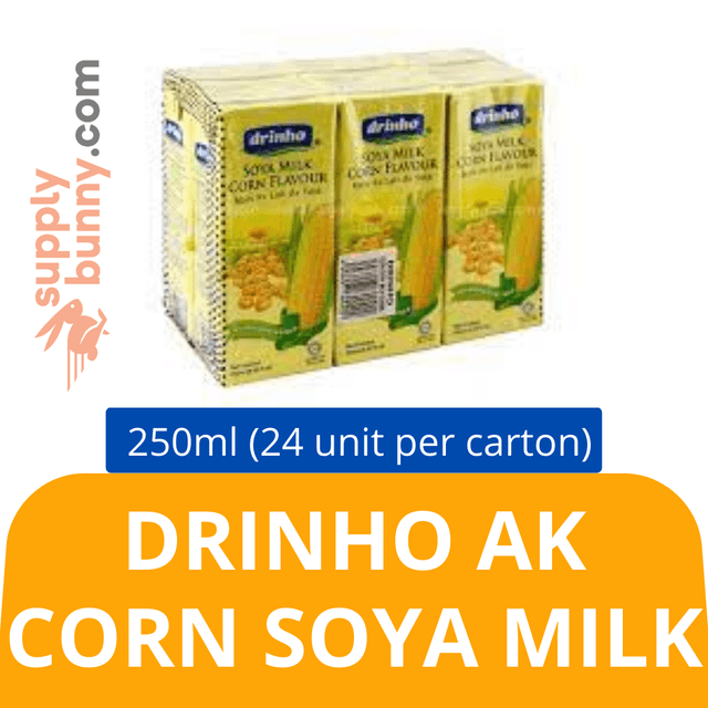 Drinho Corn Soya Milk (250ml x 24 packs) (sold per carton) Minuman Susu Kacang Soya Jagung AK