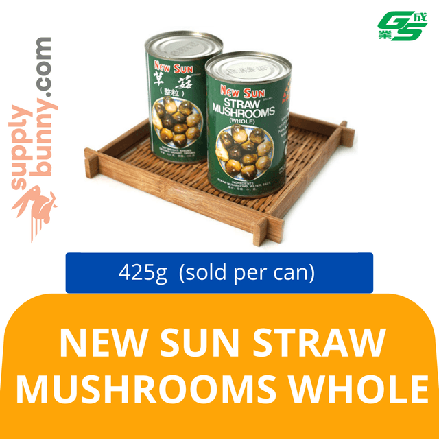 New Sun Straw Mushrooms Whole 425g (sold per can)
