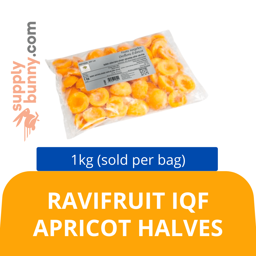 RAVIFRUIT IQF APRICOT HALVES 1KG (sold per bag) BidFood