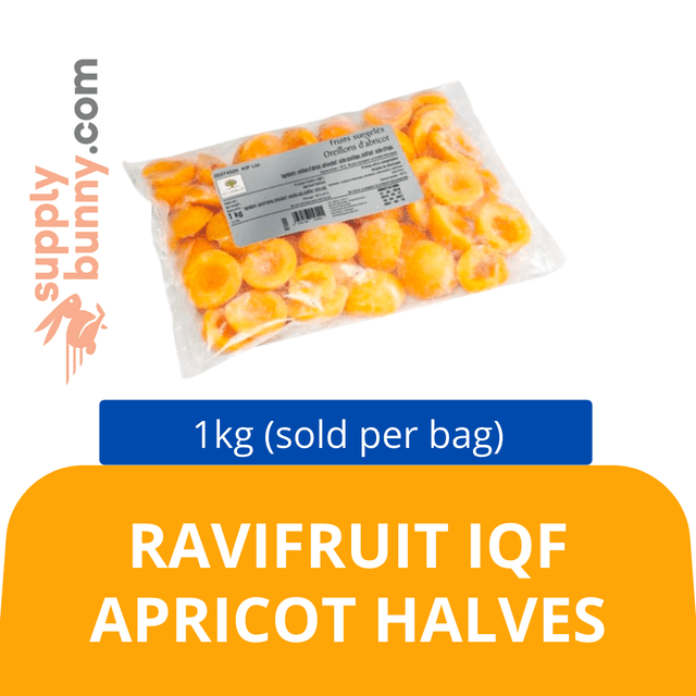 RAVIFRUIT IQF APRICOT HALVES 1KG (sold per bag) BidFood