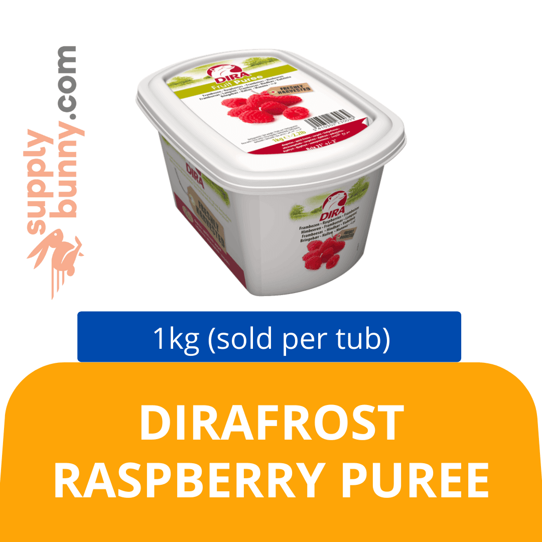 DIRAFROST RASPBERRY PUREE 1KG (sold per tub) BidFood