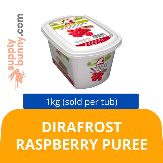 DIRAFROST RASPBERRY PUREE 1KG (sold per tub) BidFood