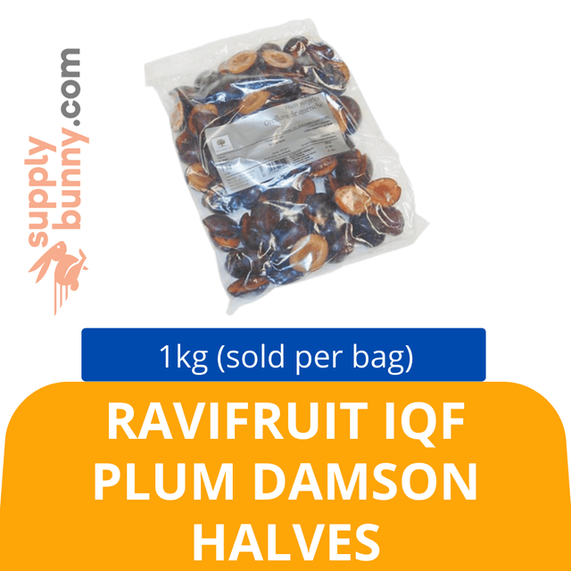 RAVIFRUIT IQF PLUM DAMSON HALVES 1KG (sold per bag) BidFood