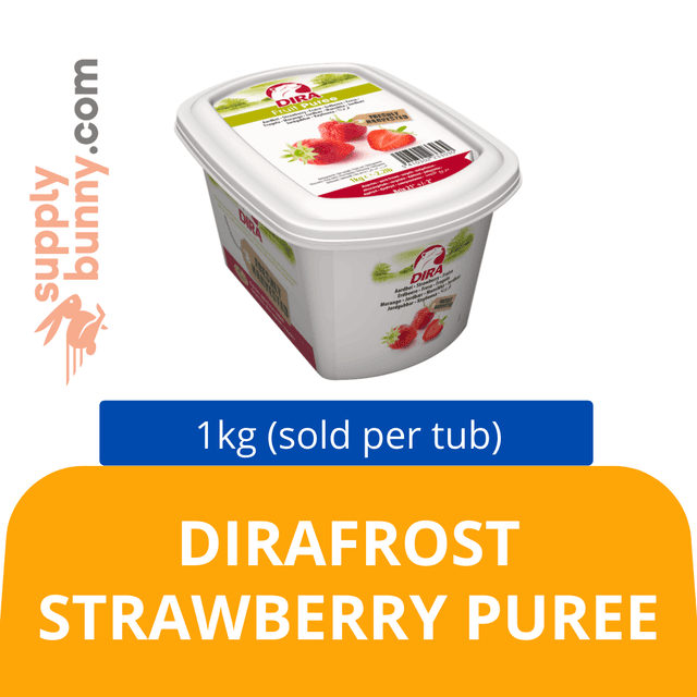 DIRAFROST STRAWBERRY PUREE 1KG (sold per tub) BidFood