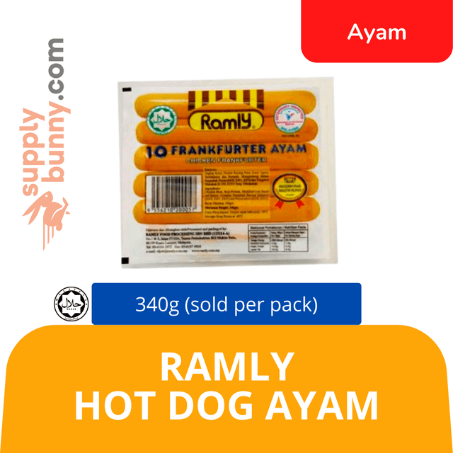 Ramly Hot Dog Ayam 340g (sold per pack)