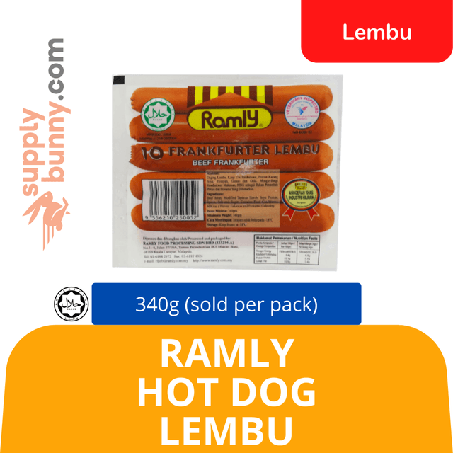 Ramly Hot Dog Lembu 340g (sold per pack)