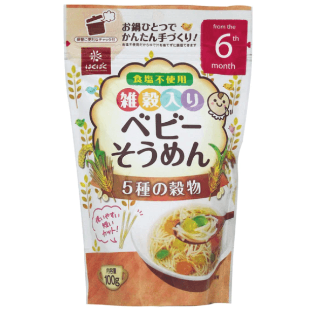 HAKUBAKU BABY NOODLES 5 MIXED GRAINS(100g) (sold per pack) MAMAMI