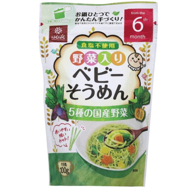 Hakubaku Baby Noodles 5 Mixed Vegetables (100g) (sold per pack) MAMAMI