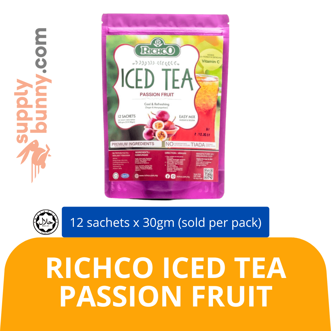 RichCo Iced Tea Passion Fruit (12 sach x 30gm) (sold per pack) RichCo