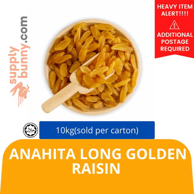 Anahita Long Golden Raisin 10kg (sold per carton)