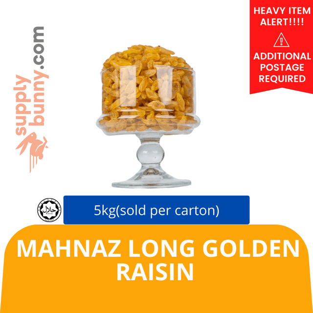 Mahnaz Long Golden Raisin 5kg (sold per carton)