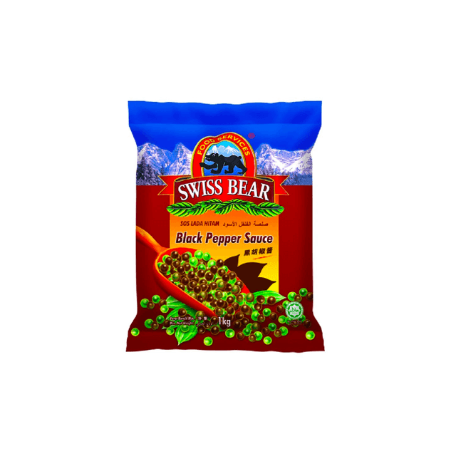 BLACK PEPPER Sauce SwissBear 1kg x12pk (Sold per Pack)