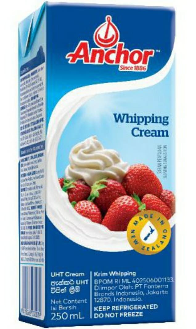 Anchor UHT Dairy Whipping Cream 200ml x24 (Sold per carton)
