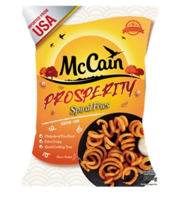 McCain Prosperity Spiral Fries 600g x12pkt (Sold per carton)