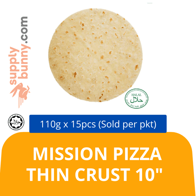 Mission Pizza Thin Crust 10" 110g x 15pcs/pkt (Sold per pkt)
