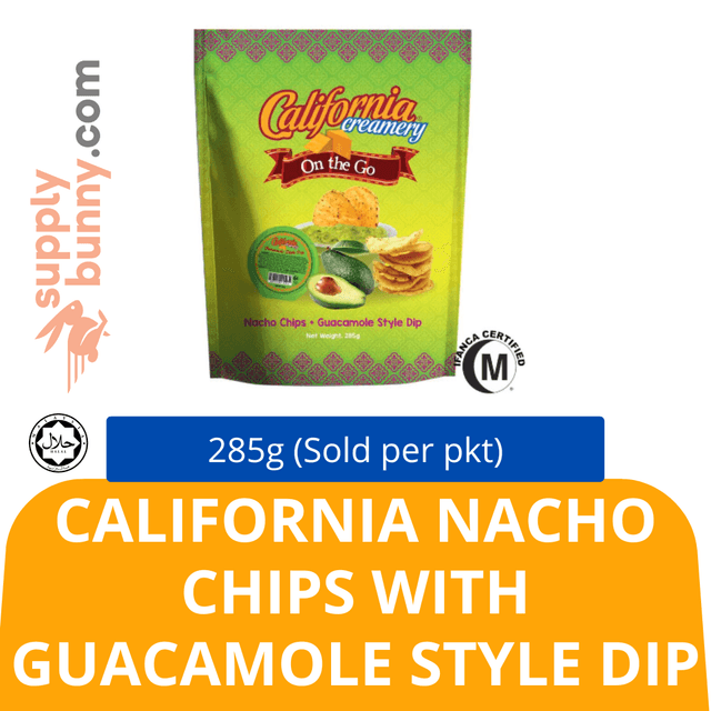 California Nacho Chips with Guacamole Style Dip 285g/pkt (Sold per pkt)