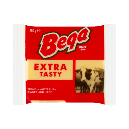 Bega Extra Tasty Cheddar Cheese 250g/pack (sold per pack)