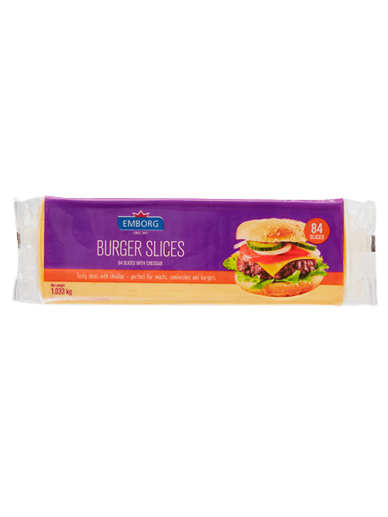 Emborg Cheese Colour Slice 84’s 1kg/pack (sold per pack)